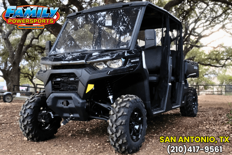 2025 CAN-AM DEFENDER MAX DPS HD10 STEALTH BLACK in a STEALTH BLACK exterior color. Family PowerSports (877) 886-1997 familypowersports.com 