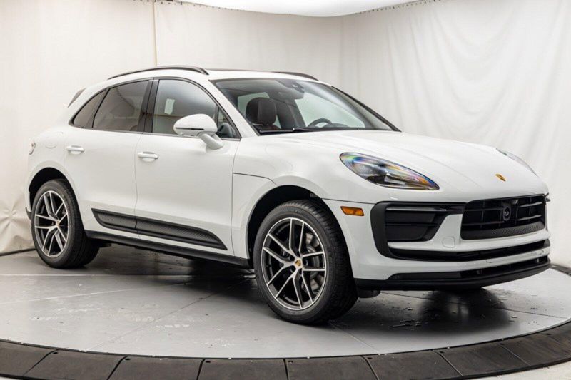 2024 Porsche Macan  in a White exterior color and Black/Bordeaux Redinterior. Lotus Manhattan 347-395-5714 lotusmanhattan.com 