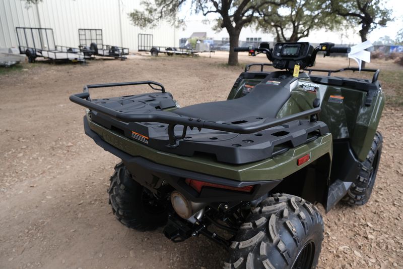 2025 POLARIS SPORTSMAN 450 HO EPS SAGE GREEN in a SAGE GREEN exterior color. Family PowerSports (877) 886-1997 familypowersports.com 