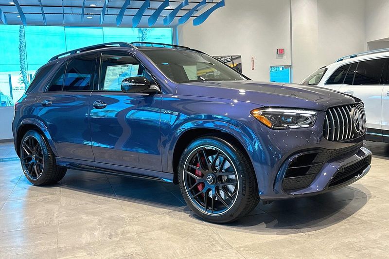 2024 Mercedes-Benz GLE-Class GLEGLE 63 S AMG in a TWILIGHT BLUE exterior color and BROWN/BLACKinterior. SHELLY AUTOMOTIVE shellyautomotive.com 