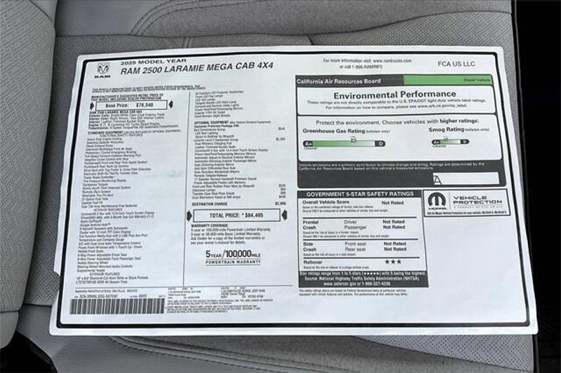 New 2025 RAM 2500 Laramie Mega Cab 4x4 6