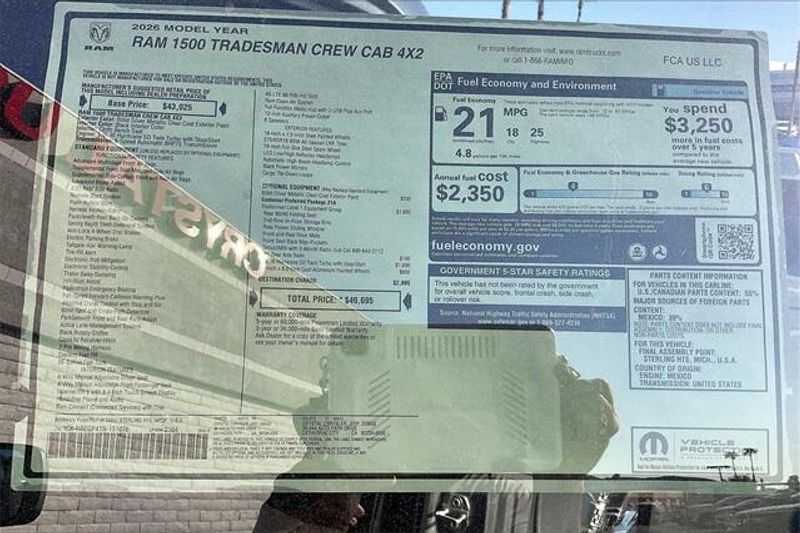 New 2026 RAM 1500 Tradesman Crew Cab 4x2 5