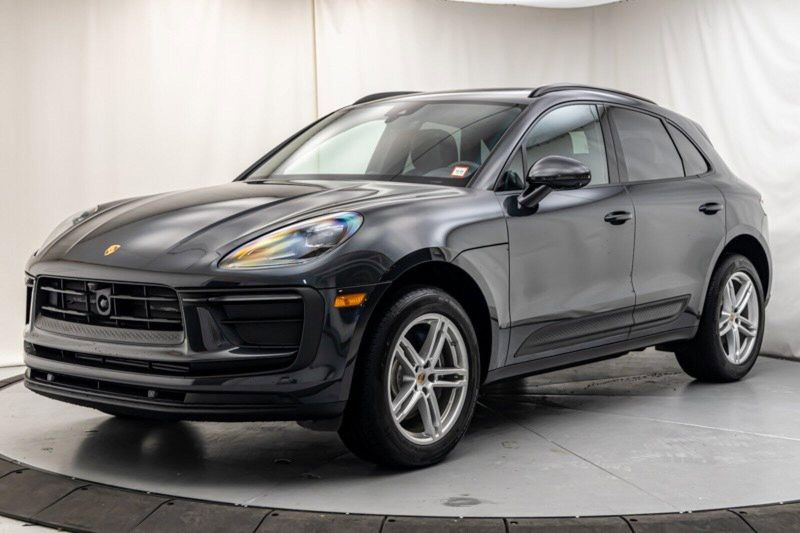 2024 Porsche Macan  in a Volcano Grey Metallic exterior color and Blackinterior. Lotus Manhattan 347-395-5714 lotusmanhattan.com 