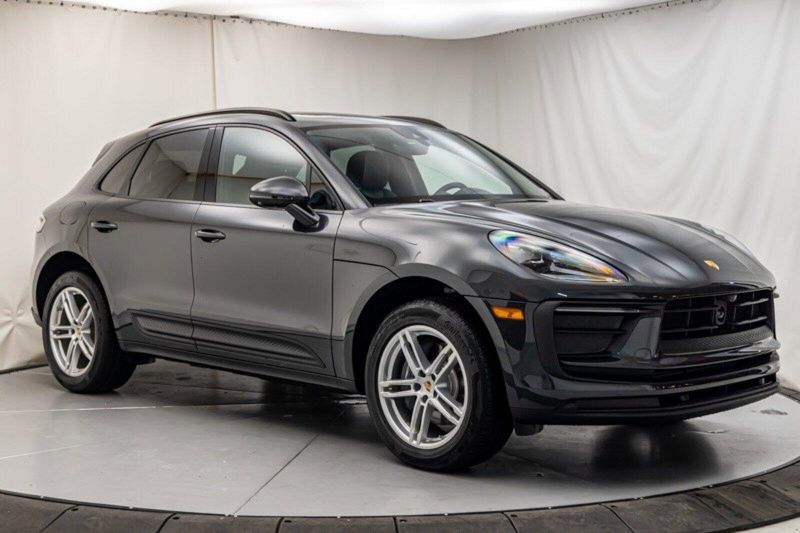 2024 Porsche Macan  in a Volcano Grey Metallic exterior color and Blackinterior. Lotus Manhattan 347-395-5714 lotusmanhattan.com 