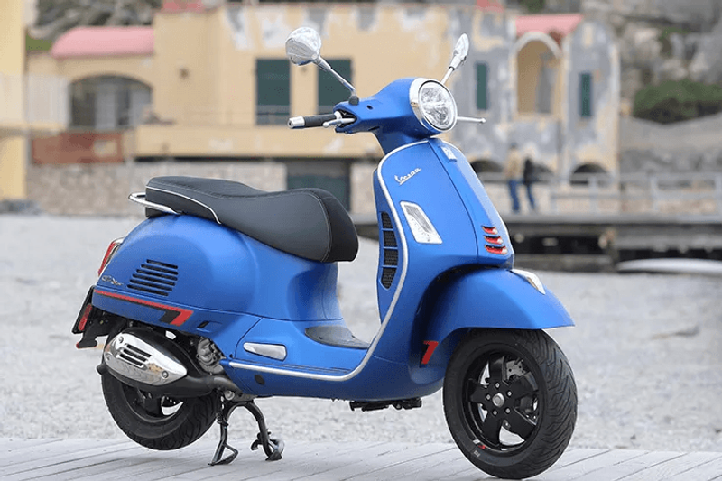 2022 Vespa GTS 300 HPE in a Blue exterior color. San Jose BMW Motorcycles 555-555-5555 sjbmw.com 