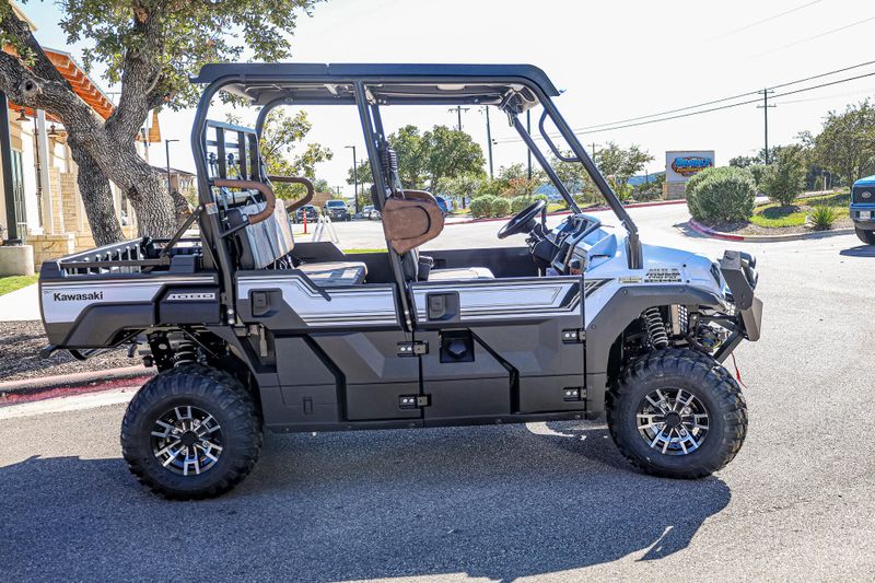 2025 KAWASAKI MULE PROFXT 1000 PLATINUM RANCH EDITION  METALLIC STARDUST WHITE in a METALLIC STARDUST WHITE exterior color. Family PowerSports (877) 886-1997 familypowersports.com 