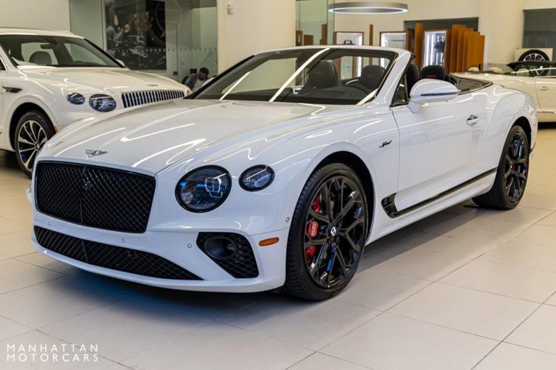 2024 Bentley Continental GT Speed Convertible in a Glacier White exterior color and Hotspur & Belugainterior. Lotus Manhattan 347-395-5714 lotusmanhattan.com 