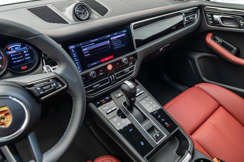 2024 Porsche Macan  in a White exterior color and Black/Bordeaux Redinterior. Lotus Manhattan 347-395-5714 lotusmanhattan.com 