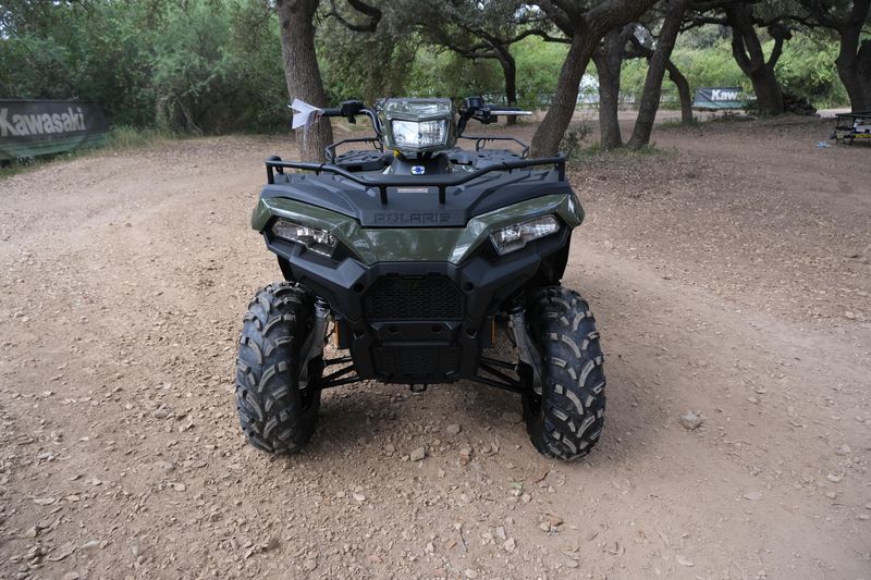 2025 POLARIS SPORTSMAN 450 HO EPS SAGE GREEN in a SAGE GREEN exterior color. Family PowerSports (877) 886-1997 familypowersports.com 