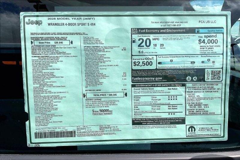 New 2026 Jeep Wrangler 4-door Sport SImage 16