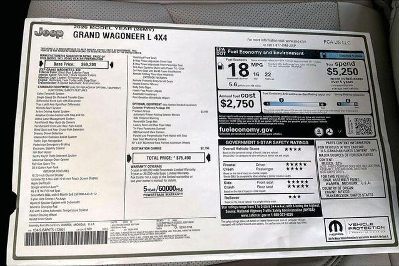 2026 Jeep Grand Wagoneer L 4x4Image 15
