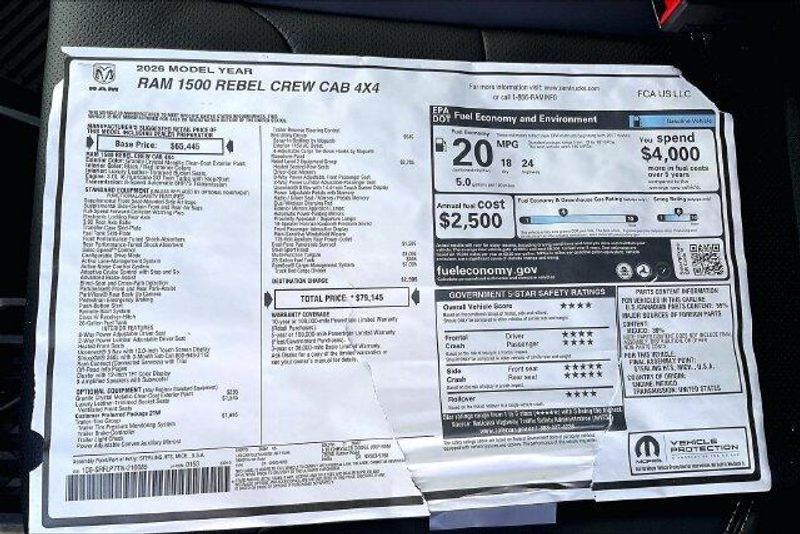 New 2026 RAM 1500 Rebel Crew Cab 4x4 5