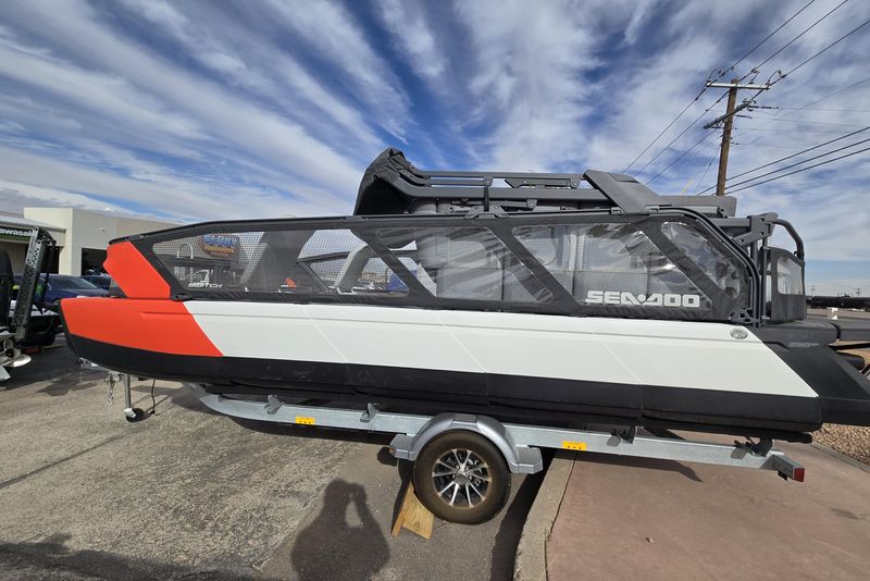 2024 SEADOO SWITCH SPORT 21 230HP GALVANIZED TRAILER LAVA RED  in a LAVA RED exterior color. Family PowerSports (877) 886-1997 familypowersports.com 