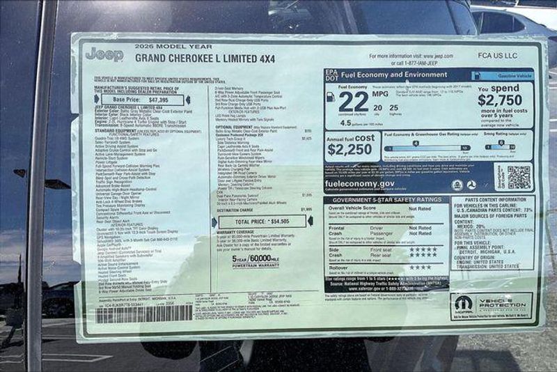 New 2026 Jeep Grand Cherokee L Limited 4x4Image 16