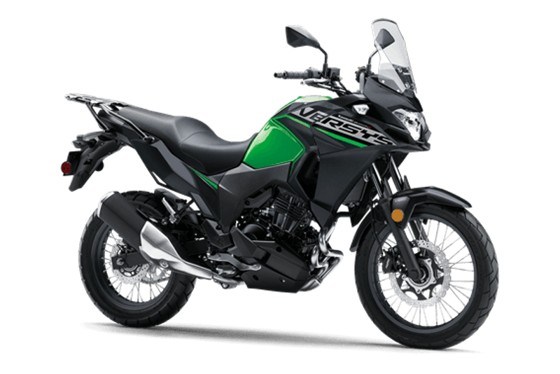 2025 KAWASAKI VERSYSX 300  CANDY LIME GREEN AND METALLIC FLAT SPARK BLACK 