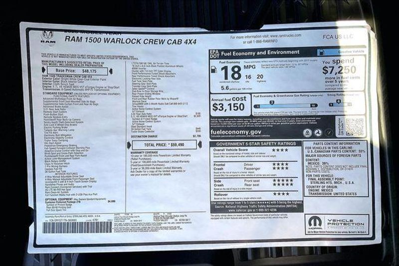 New 2026 RAM 1500 Warlock Crew Cab 4x4 5