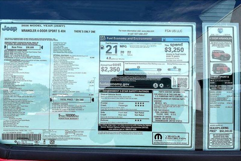 New 2026 Jeep Wrangler 4-door Sport SImage 16