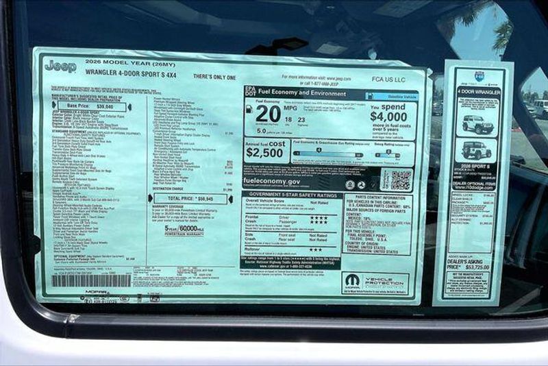 New 2026 Jeep Wrangler 4-door Sport SImage 16