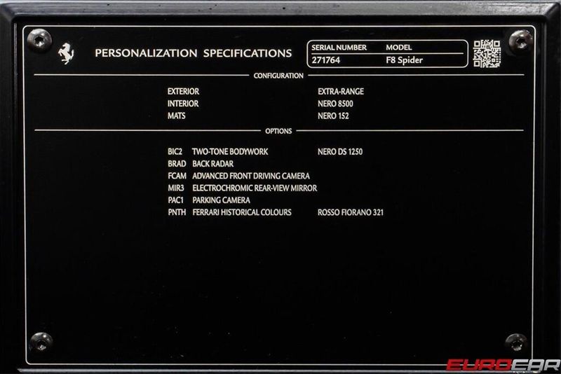 Used 2022 Ferrari F8 Spider *HISTORICAL FACTORY PAINT * FRONT PPF*Image 13