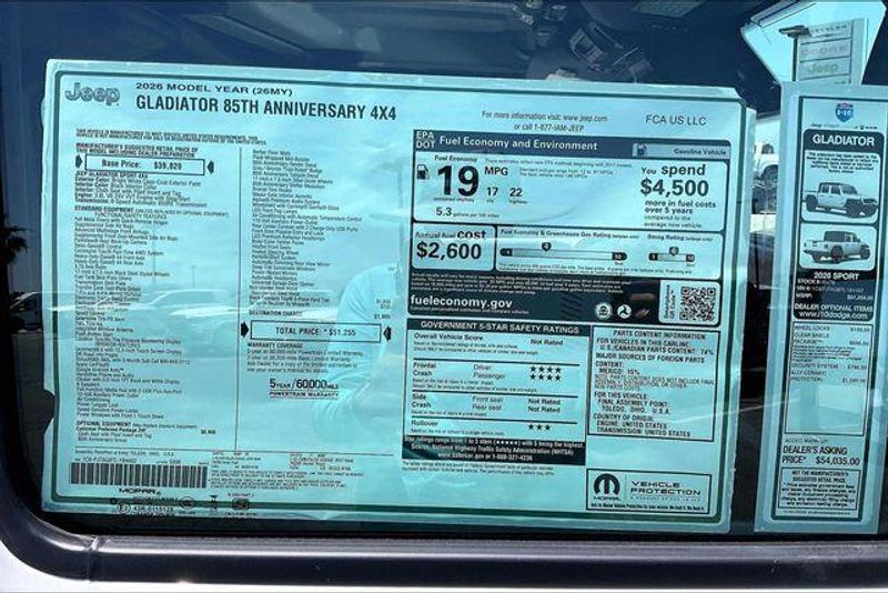 New 2026 Jeep Gladiator 85th Anniversary Edition 4x4Image 16