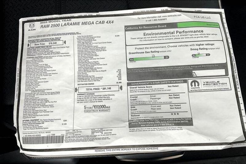 New 2025 RAM 2500 Laramie Mega Cab 4x4 6