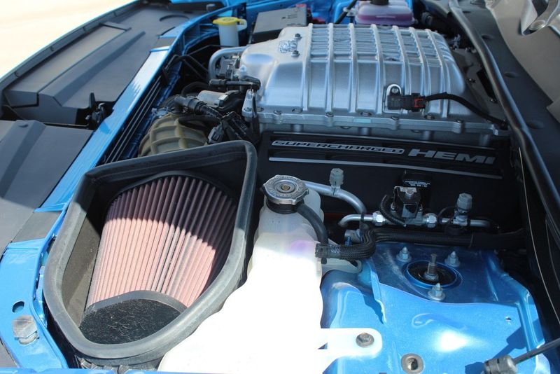 2018 Dodge Challenger SRT Demon in a B5 Blue Pearl Coat exterior color and Blackinterior. BEACH BLVD OF CARS beachblvdofcars.com 