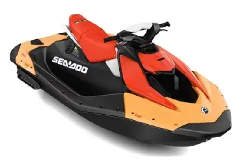 2025 SEADOO SPARK FOR 2 SUNRISE ORANGE AND DRAGON RED 