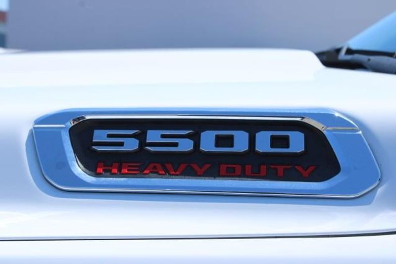 2022 RAM 5500 Chassis Tradesman Regular Cab & 4x2 in a White exterior color and Diesel Gray/Blackinterior. BEACH BLVD OF CARS beachblvdofcars.com 