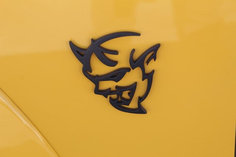 2018 Dodge Challenger SRT Demon in a Yellow Jacket exterior color and Blackinterior. BEACH BLVD OF CARS beachblvdofcars.com 