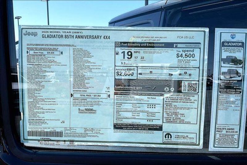 New 2026 Jeep Gladiator 85th Anniversary Edition 4x4Image 16