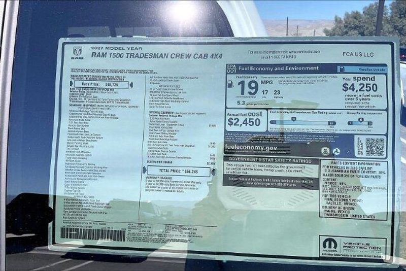New 2027 RAM 1500 Tradesman Crew Cab 4x4 5