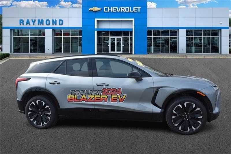 2024 Chevrolet Blazer EV RS in a Sterling Gray Metallic exterior color and Blackinterior. Raymond Auto Group 888-703-9950 raymonddeals.com 