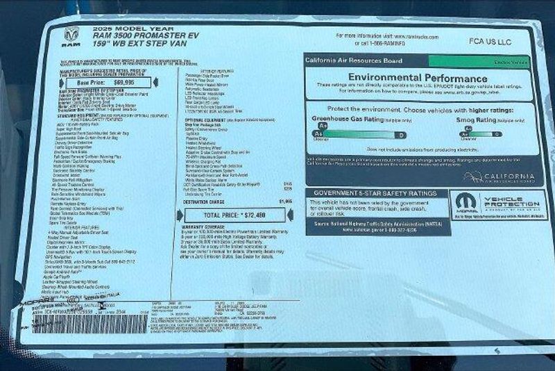 New 2025 RAM Promaster Ev Step Van Super High Roof 159