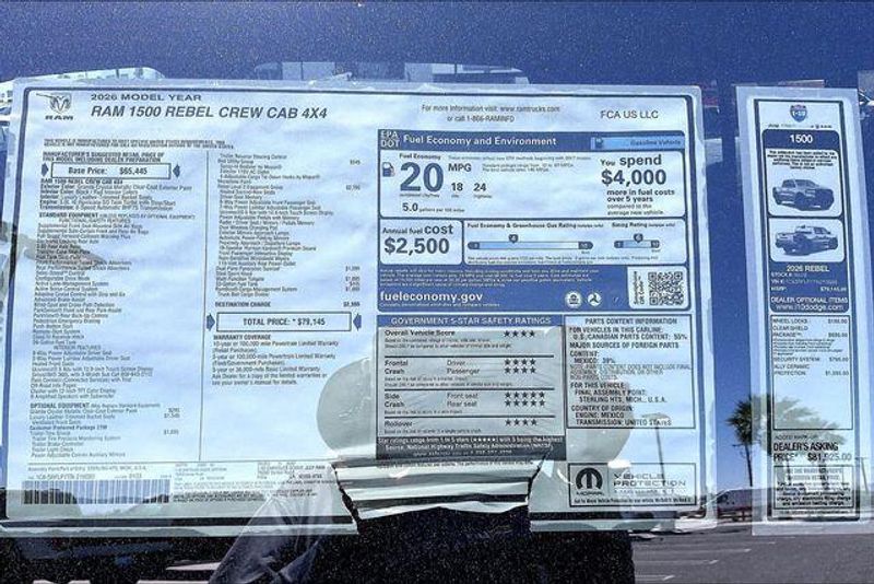 New 2026 RAM 1500 Rebel Crew Cab 4x4 5