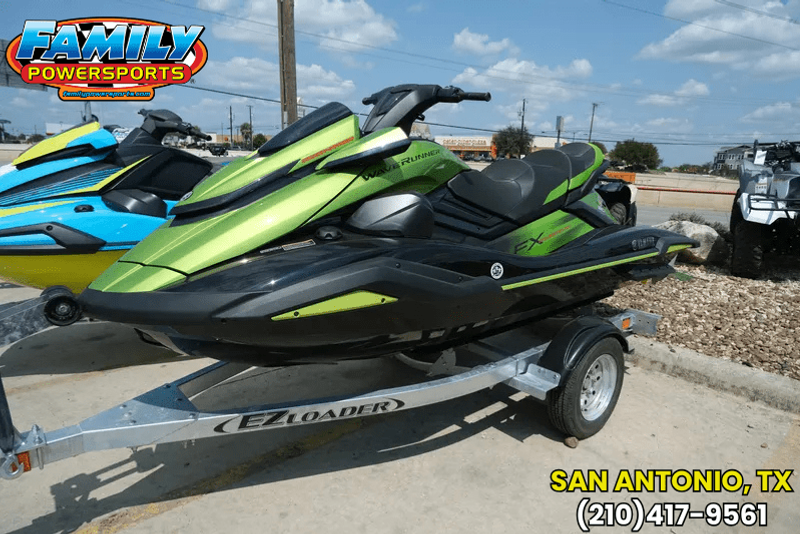 2024 YAMAHA WAVERUNNER FX CRUISER SVHO WITH AUDIO BLACK AND ACID GREEN 
