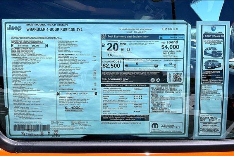 New 2026 Jeep Wrangler 4-door RubiconImage 16