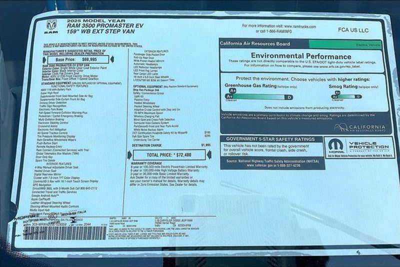 New 2025 RAM Promaster Ev Step Van Super High Roof 159