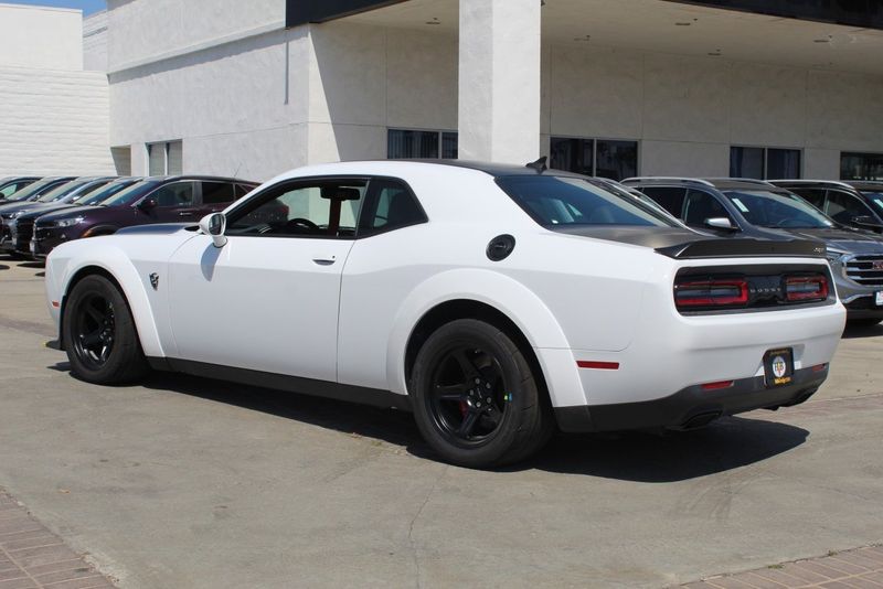2018 Dodge Challenger SRT Demon in a White Knuckle exterior color and Blackinterior. BEACH BLVD OF CARS beachblvdofcars.com 