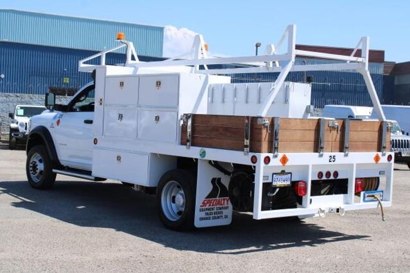 2022 RAM 5500 Chassis Tradesman Regular Cab & 4x2 in a White exterior color and Diesel Gray/Blackinterior. BEACH BLVD OF CARS beachblvdofcars.com 