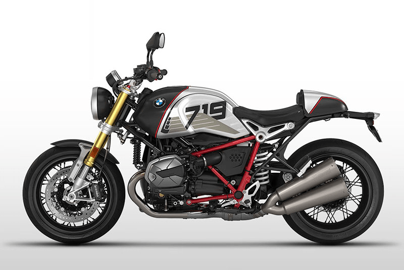 2023 BMW R NineT in a Option 719 Night Black Matte / Aluminum Matte exterior color. San Jose BMW Motorcycles 555-555-5555 sjbmw.com 