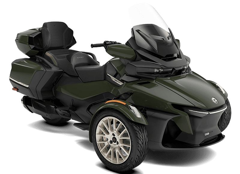 2023 Can-Am RD SPYDER RT LTD 1330 SE6 GN SE 23 Base  in a GREEN exterior color. Family Powersports Lubbock (806) 793-2551 fpslubbock.com 