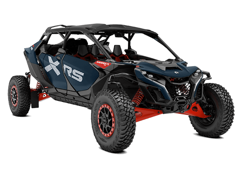 2025 Can-Am MAVERICK R MAX X RS WITH SMARTSHOX 999T DCT DUSTY NAVY AND LEGION RED Image 2
