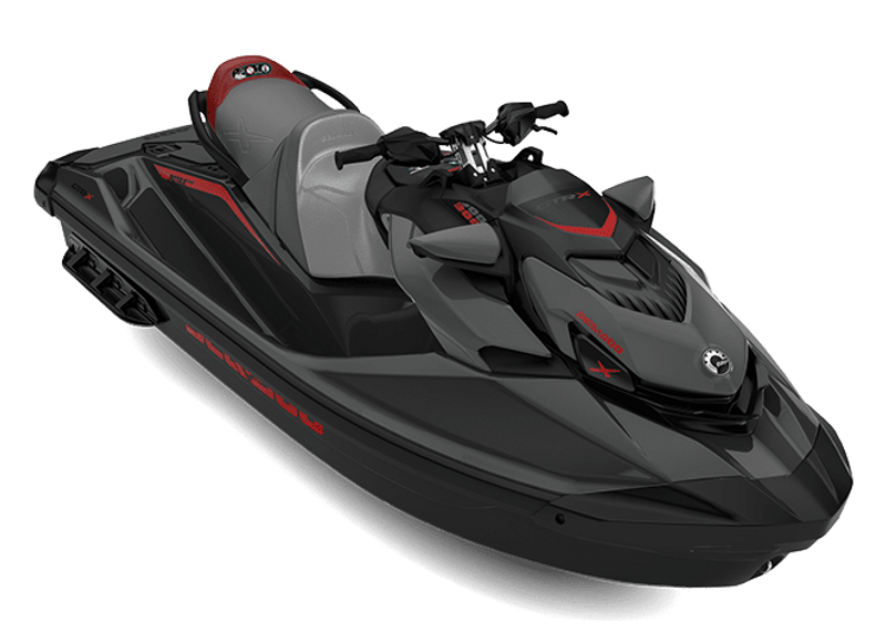 2024 SEADOO GTRX 300 WITH SOUND SYSTEM ECLIPSE BLACK AND DEEP MARSALA Image 1