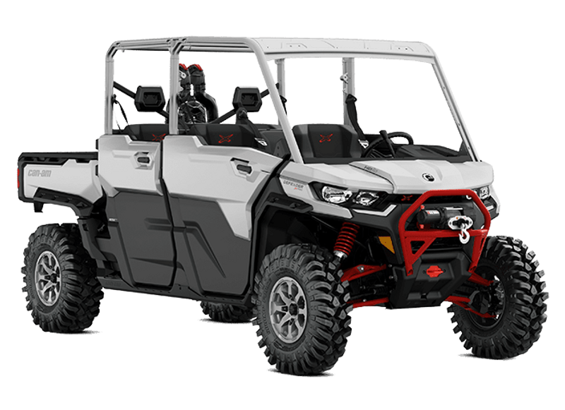 2025 Can-Am DEFENDER MAX X MR WITH HALF DOORS HYPER SILVER AND LEGION REDImage 13