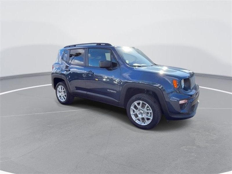 2023 Jeep Renegade Latitude 4x4 in a Slate Blue Pearl Coat exterior color and Blackinterior. McPeek