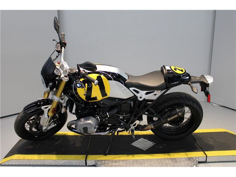 2018 BMW R nineT in a Black Yellow exterior color. New England Powersports 978 338-8990 pixelmotiondemo.com 