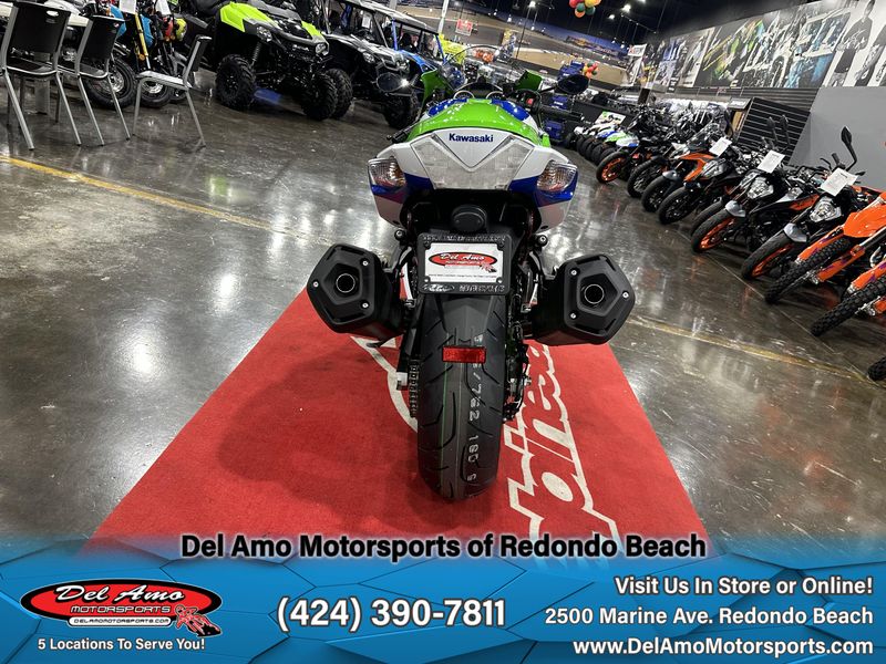 2024 Kawasaki ZX1400JRFNL-GN1  in a LIME GREEN/PEARL CRYSTAL WHITE/BLUE exterior color. Del Amo Motorsports of Redondo Beach (424) 304-1660 delamomotorsports.com 