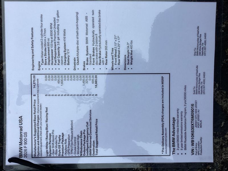 New 2026 BMW F 900 GS 