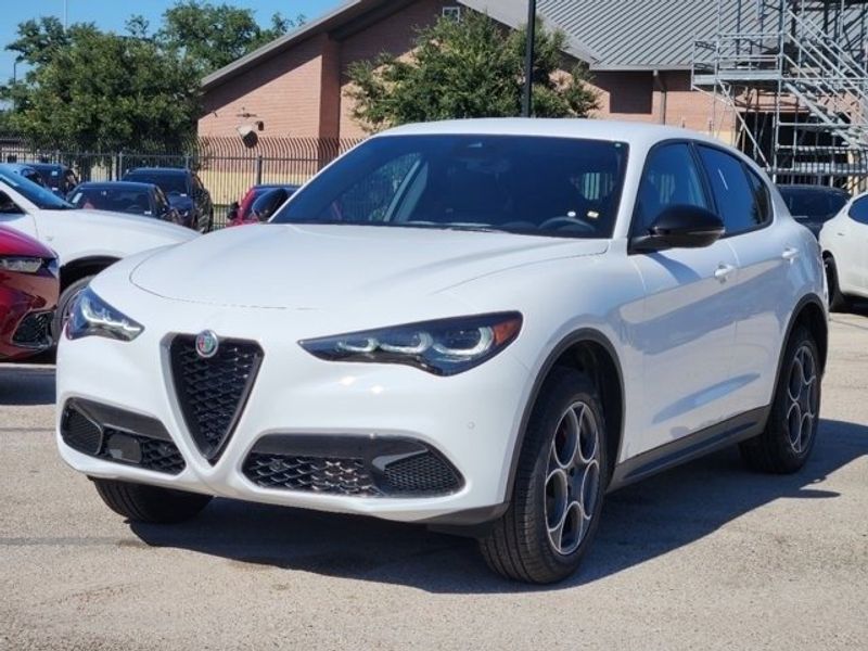 2024 Alfa Romeo Stelvio Sprint Rwd in a Alfa White exterior color and Blackinterior. Northside Alfa Romeo of Houston 281-475-4549 alfaromeousaofnorthhouston.com 