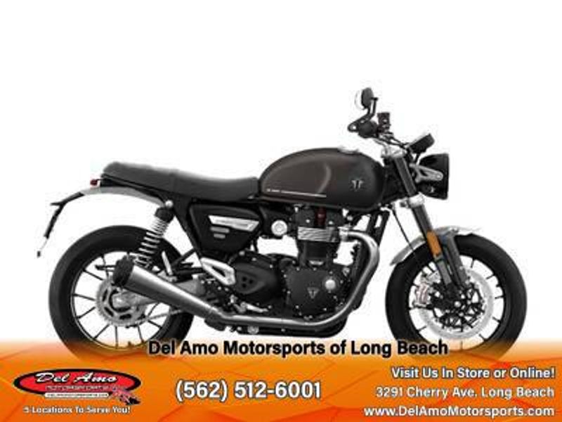 2024 Triumph SPEED TWIN 1200  in a MATTE IRONSTONE/MATTE STORM GREY exterior color. Del Amo Motorsports of Long Beach (562) 362-3160 delamomotorsports.com 